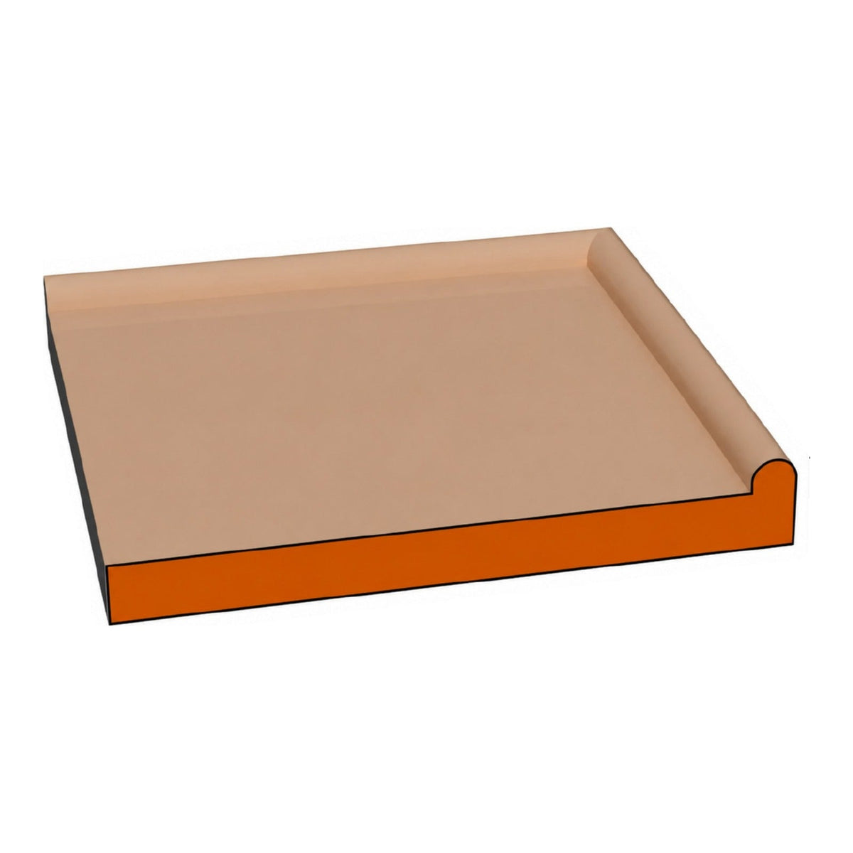 Skinny Bead 187 one-piece CNC-routed MDF cabinet door edge profile cross-section, paint-grade unfinished MDF, made by Artisan Studio in Conroe, Texas