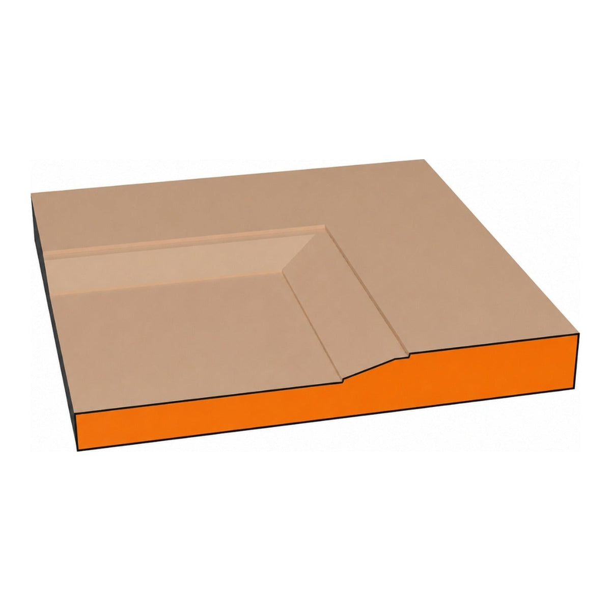 Step 150V one-piece CNC-routed MDF cabinet door edge profile cross-section, paint-grade unfinished MDF, made by Artisan Studio in Conroe, Texas